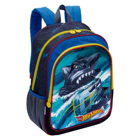 Mochila Grande Hot Wheels X Original Sestini Tubarão Azul Shopee Brasil