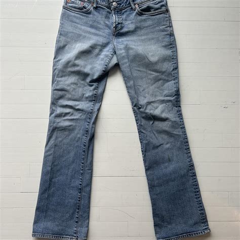 Flared Evisu Jeans Size 30 Very Cute Fit 🤍 Evisu Depop