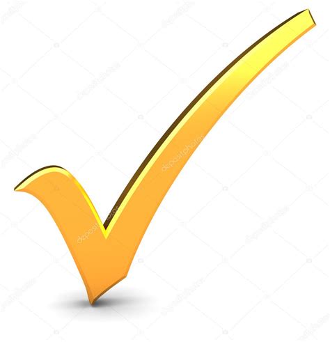 Золотая галочка на прозрачном фоне