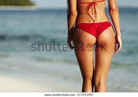 Sexy Back Beautiful Woman Red Bikini Stock Photo 117651907 Shutterstock