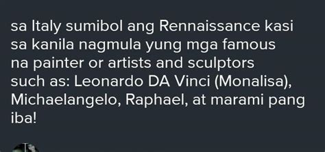 Bakit Sa Italy Nagsimula Ang Renaissance Brainly Brainly Ph