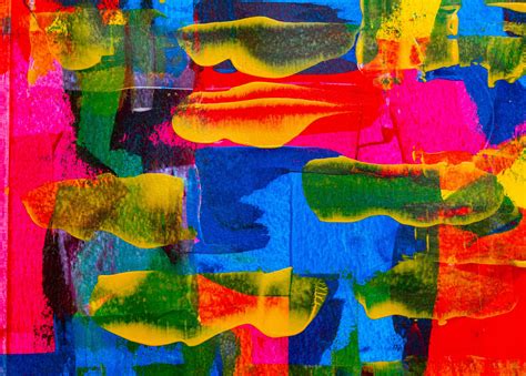 Blue Yellow And Red Abstract Painting · Free Stock Photo