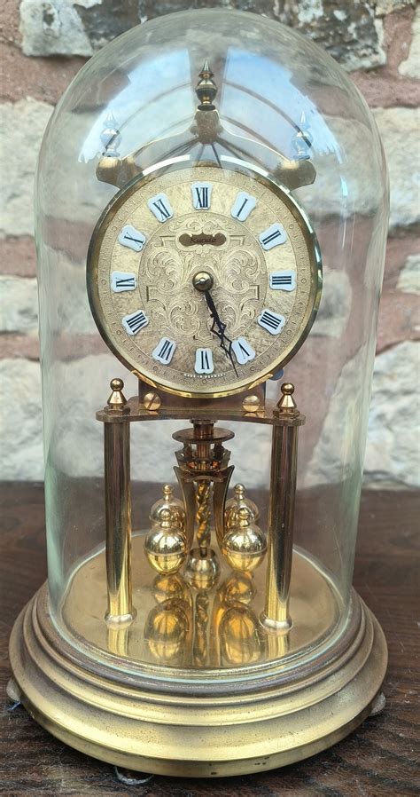 Lovely Vintage Kundo 400 Day Torsion Clock German Anniversary Mantel