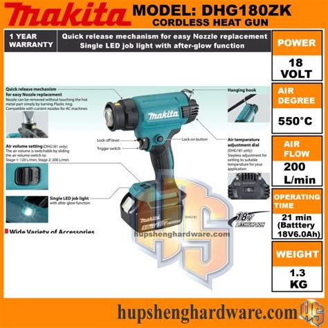 Makita Dhg Zk Cordless Hot Air Gun V C L Min