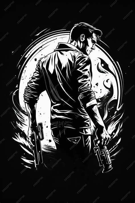 Premium Photo | Illustration of a man with a gun Logo Mafia gangster