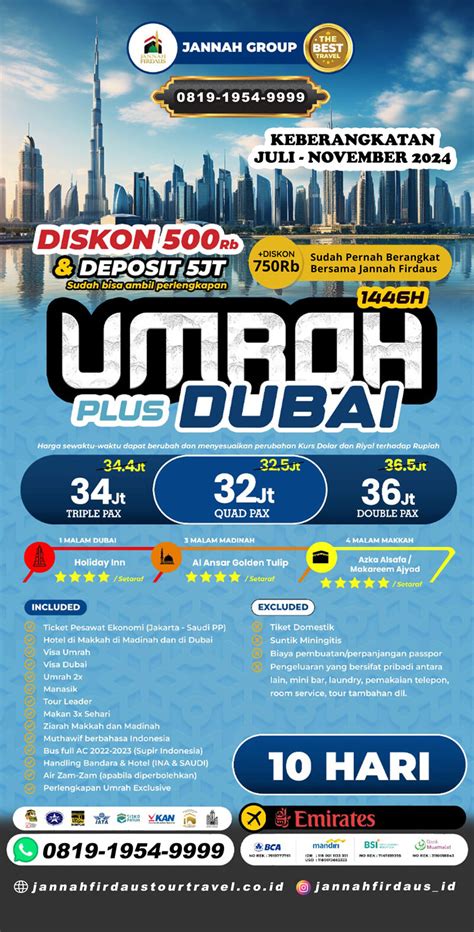 Paket Harga Umroh 2024 Murah Jannah Firdaus Tour Travel