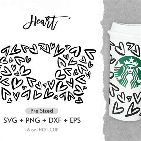 Oz Hearts Hot Cup Svg Coffee Full Wrap Svg Hearts Svg Etsy