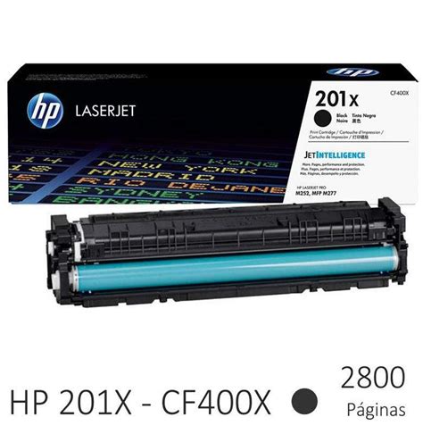 El Tóner original LaserJet HP 201X de alta capacidad negro CF400