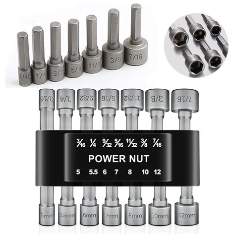 power nut driver drill bit set pcs hex socket sleeve