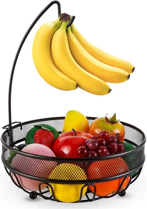 Obstkorb Mit Bananenhalter Obstschale Gem Sekorb Aus Metall Stehend