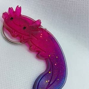 Axolotl Cute Resin Handmade Keyring Keychain Pride Aquatic Etsy UK