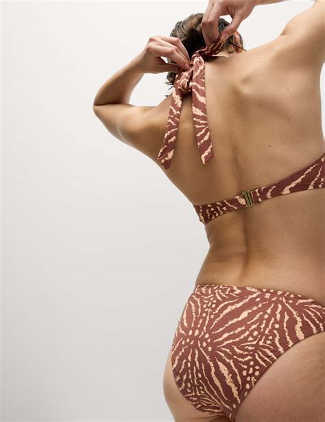 Printed Padded Halterneck Bikini Set M S