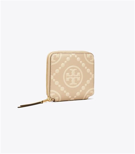 T Monogram Contrast Embossed Bi Fold Wallet Womens Designer Wallets Tory Burch