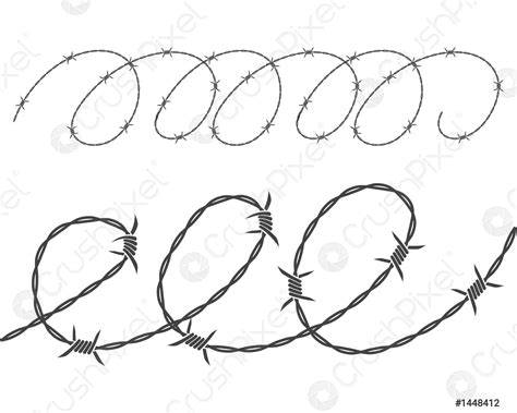 Barbed Wire Vector Illustration Stock Vector Crushpixel