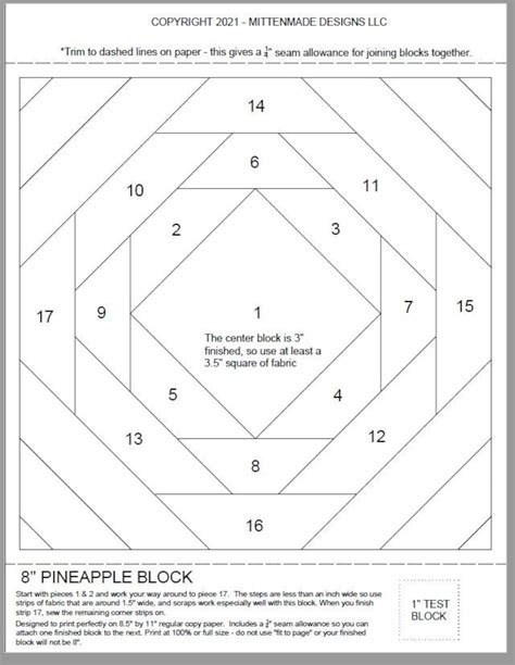 Fpp Print Your Own Pineapple Block With Center Etsy Uk