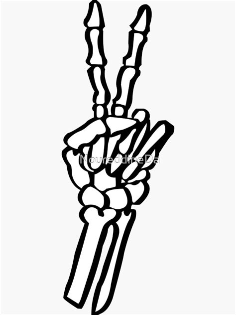 Skeleton Peace Sign Vinyl Sticker Peace Sign Sticker Sticker For