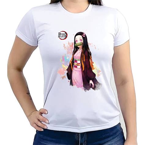 Camiseta Demon Slayer Nezuko Camisa De Anime Kimetsu No Yaiba Demon