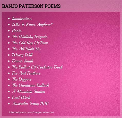 Banjo Paterson Poems