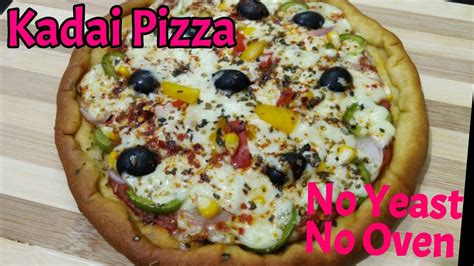 Kadai Pizza Recipe Without Yeast Veg Pizza In Kadai Pizza Recipe