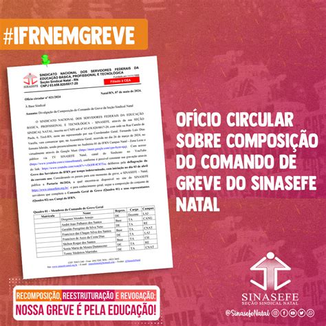 IFRNemGREVE Ofício Circular sobre composição do Comando de Greve do