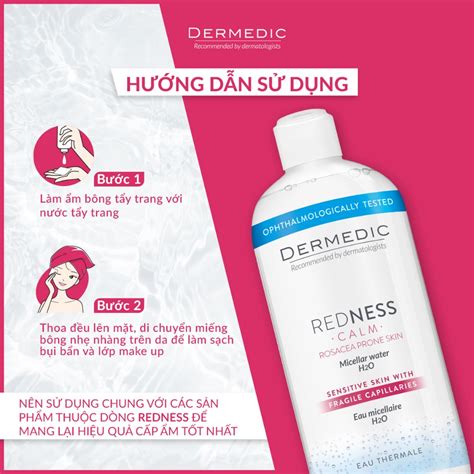 Nước tẩy trang Dermedic cho da nhạy cảm, mẩn đỏ REDNESS Micellar Water ...