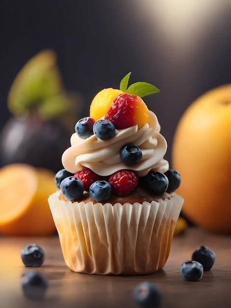 Premium AI Image | Mini fruit cupcake