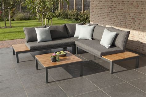 Villa lounge set anthracite Sunbrella® aluminium teak fsc® & quick dry ...