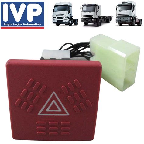 BOTÃO INTERRUPTOR PISCA ALERTA IVECO STRALIS 380 420 2004 A 2007