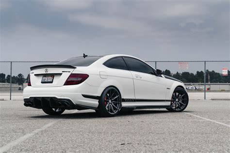 White Mercedes Benz C63 Amg Brada Wheels