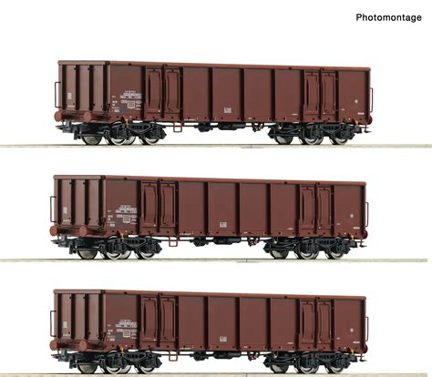 Roco H0 6600103 3 tlg Set Offene Güterwagen der DR Modellbahn Center