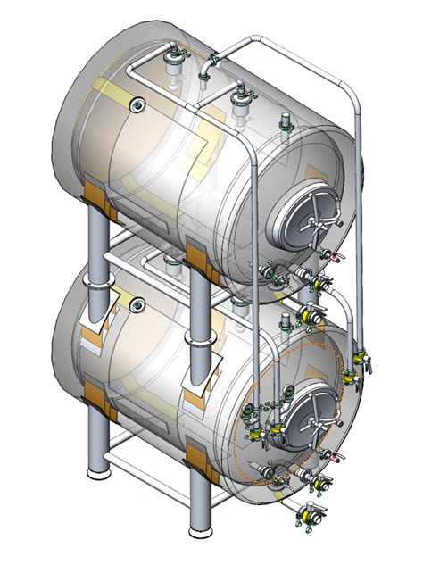 Commercial Brewery Stacked Horizontal Lagering Tanks Commercial