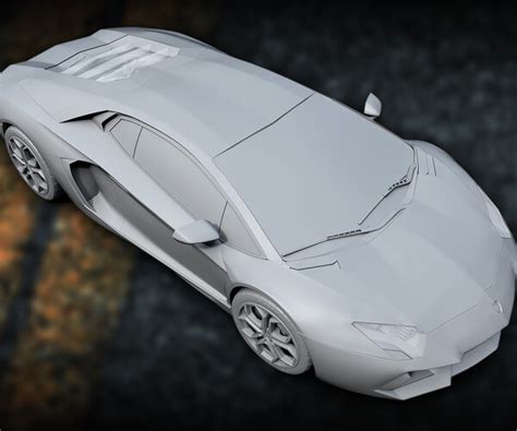 Artstation Lamborghini Aventador Low And High Poly Game Assets