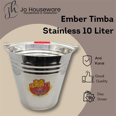 Jual Ember Timba Stainless Steel 10liter Tebal Anti Karat P17 10L