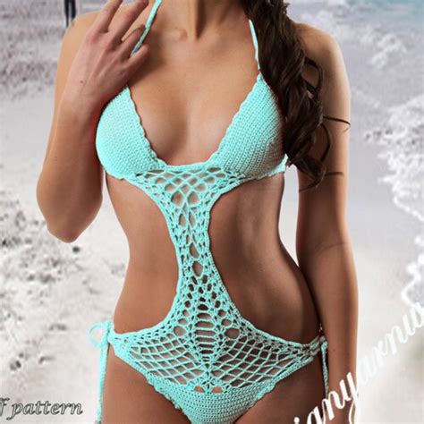 Crochet Bikini Pattern Monokini Mint Bikini One Etsy