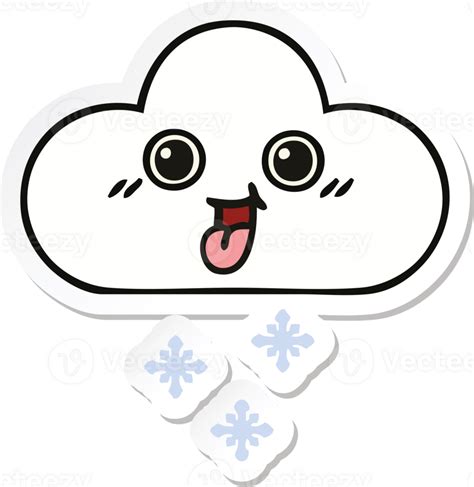 Sticker Of A Cute Cartoon Snow Cloud 44291032 Png