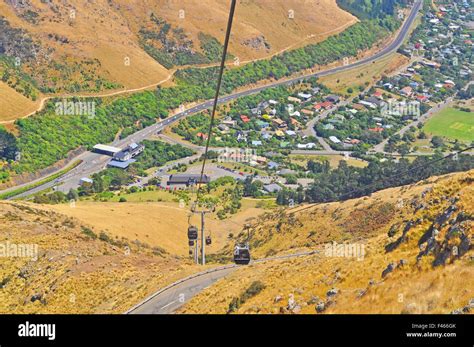 Riding cable car to view the city of Rotorua, New Zealand Stock Photo ...