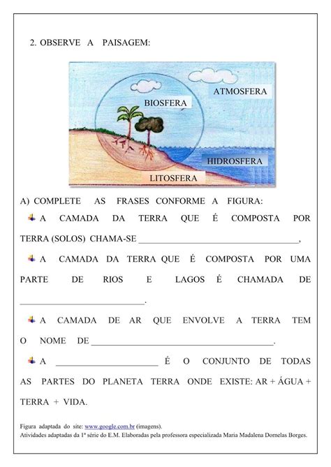 Exercícios Camadas Da Terra 6 Ano Pdf