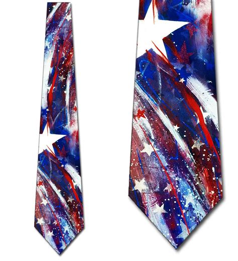 Patriotic Ties Mens Art Abstract Flag Neck Tie By Three Rooker