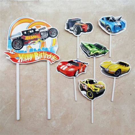 Satu Set Hiasan Nasi Tumpeng Hiasan Kue Ulang Tahun Cake Topper Karakter Hotwheels Hot Wheels