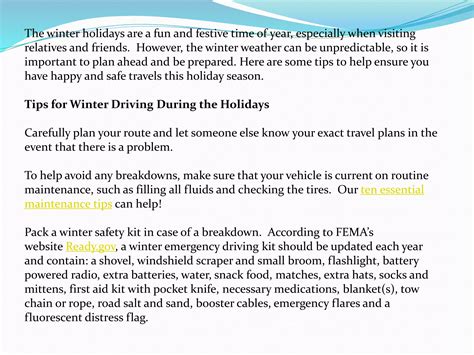 Tips for safe holiday driving | PPTX