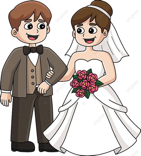 Wedding Groom And Bride Cartoon Colored Clipart Cartoon Clip Art