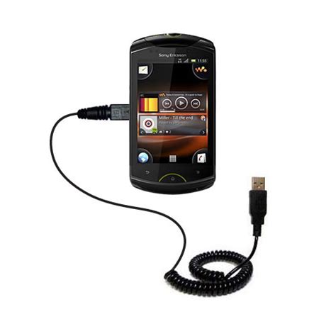 Coiled Power Hot Sync USB Cable Suitable For The Sony Ericsson Live With Walkman With Both Data