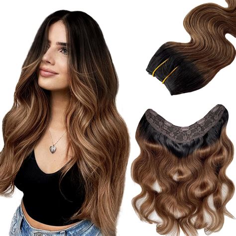 Amazon.com : One Piece Clip in Hair Extensions Real Human Hair for Full