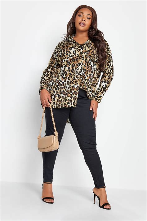 Yours Plus Size Brown Leopard Print Oversized Shirt Yours Clothing