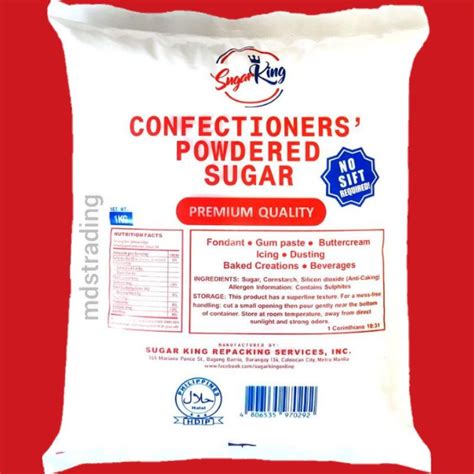 Sugar King Confectioners Icing Powdered Powder Sugar 2kg 1kg Shopee