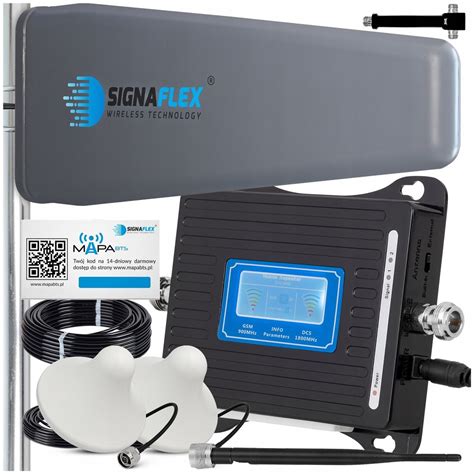 WZMACNIACZ SYGNAŁU INTERNETU GSM 4G LTE + 4 ANTENY - ERLI.pl