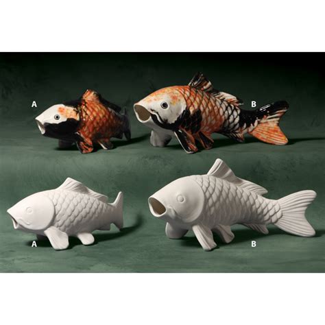 Mb Koi Fish In Ready To Paint Cone Ceramic Bisque By Mayco Colors