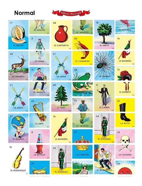 Loteria Mexicana Loteria Mexicana Con Baraja Imprimible Cartas The