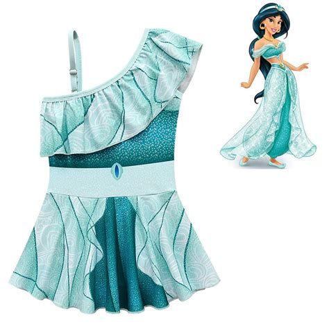 Frozen Girls Swimwear Elsa Anna Jasmine Merida Print Sling Swimsuit One Piece Baby Bikini