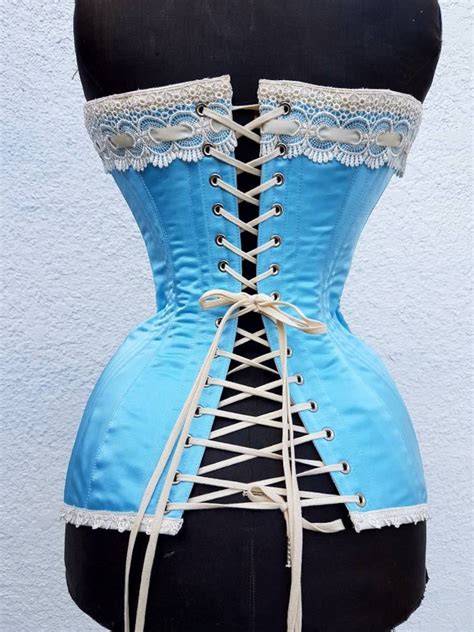 Handmade Longline Edwardian Style Steel Boned Corset With Etsy